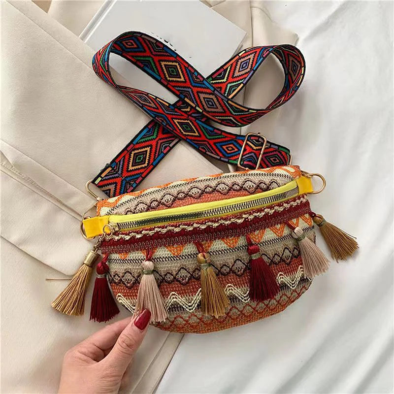 Women Folk Style Waist Bags Fanny Pack Belt Women Travel Bag