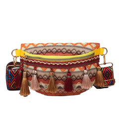 Women Waist Bag with Fringe Decor