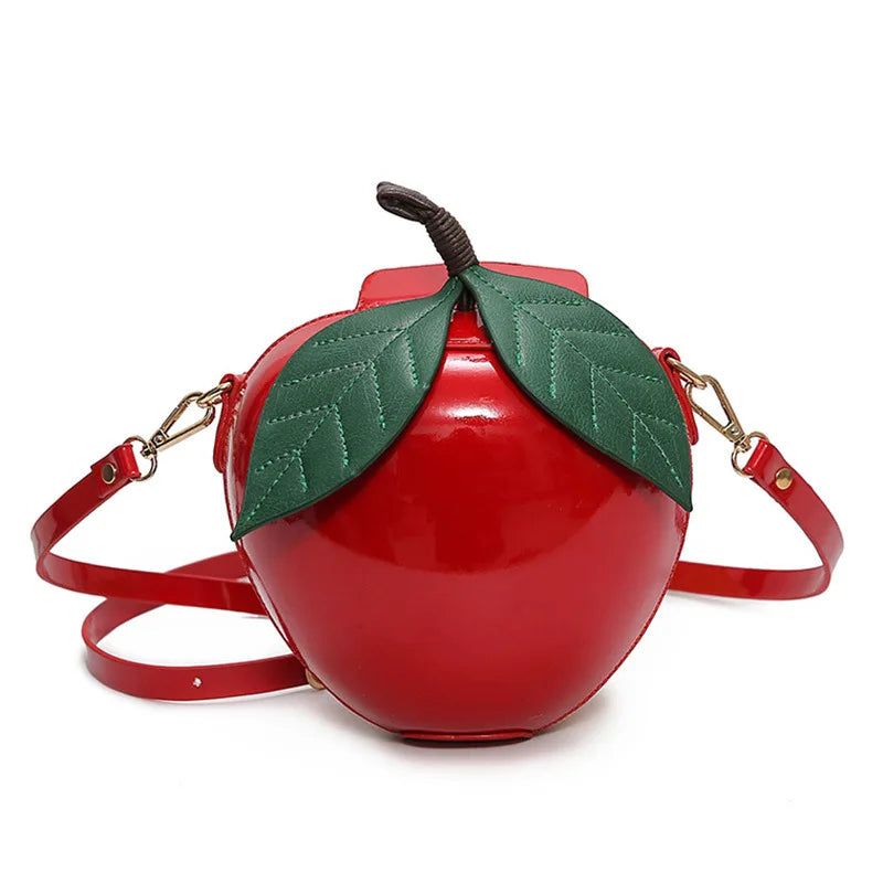 Women Cherry Bag PU Leather Shoulder Bolsa
