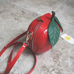Women Cherry Bag PU Leather Shoulder Bolsa
