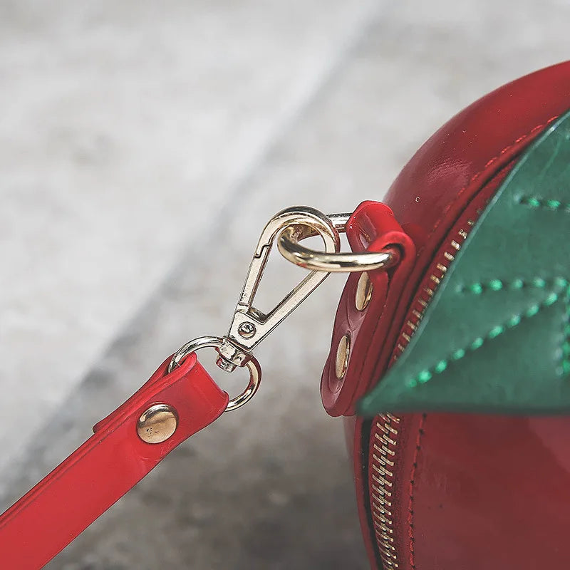 Women Cherry Bag PU Leather Shoulder Bolsa