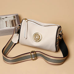 Leather Handbags Rotating Metal Lock Shoulder Bags
