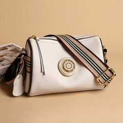 Leather Handbags Rotating Metal Lock Shoulder Bags