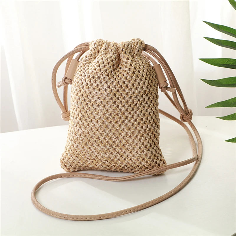 Bohemian Straw Woven Bag Rattan Crossbody Handbag