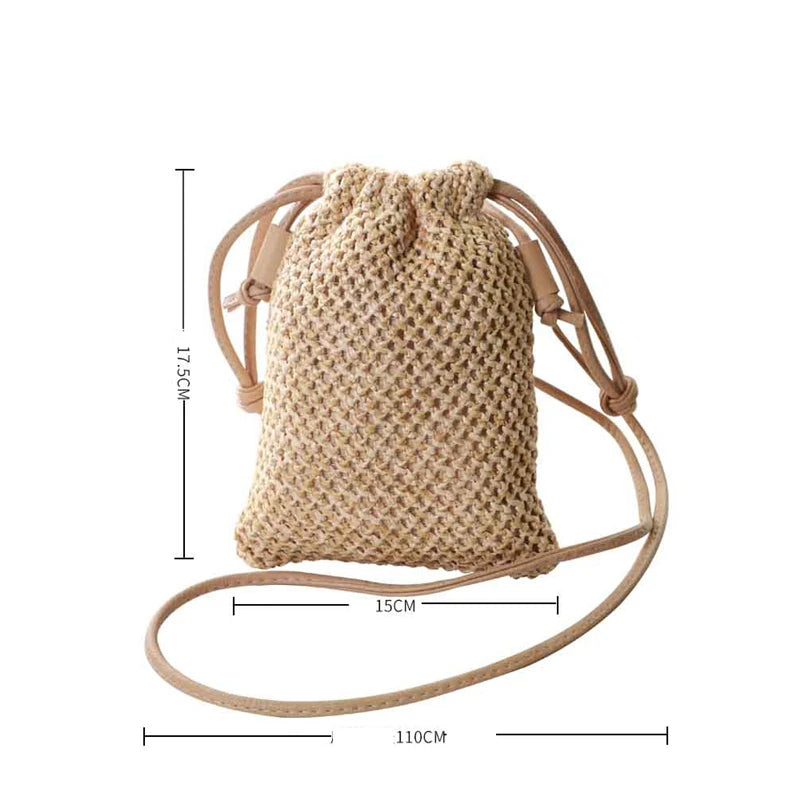 Bohemian Straw Woven Bag Rattan Crossbody Handbag