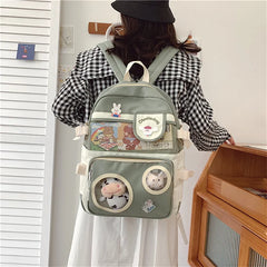 Cartoon Animal Pattern School Travel Zipper Backpack
