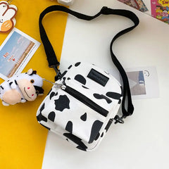 Cartoon Cow Print Crossbody Bag Lady Tote Satchel Purse