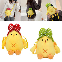 Plush Chick Shoulder Bag Cute Cartoon Zipper Bag