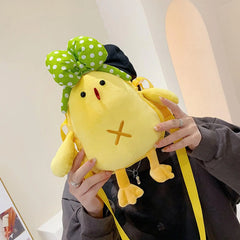Plush Chick Shoulder Bag Cute Cartoon Zipper Bag