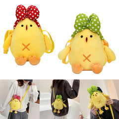 Plush Chick Shoulder Bag Cute Cartoon Zipper Bag