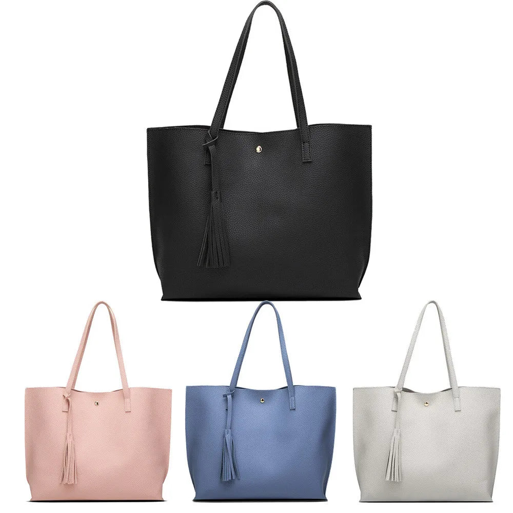 Tassel Shoulder Bag for Women Girls with Large Capacity