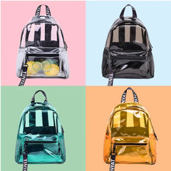 Transparent PVC Backpack for Women Girls Travel Daypack