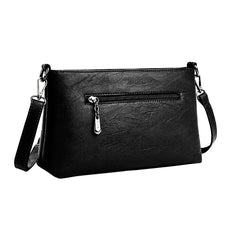Women Plaid Bag Leather Casual Tassel Small Square Sac
