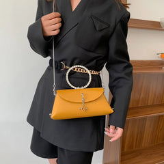 Mini Leather Crossbody Messenger Bag for Women