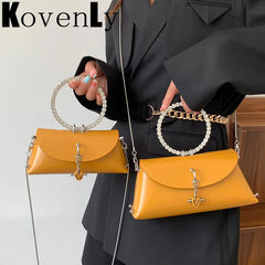 Mini Leather Crossbody Messenger Bag for Women