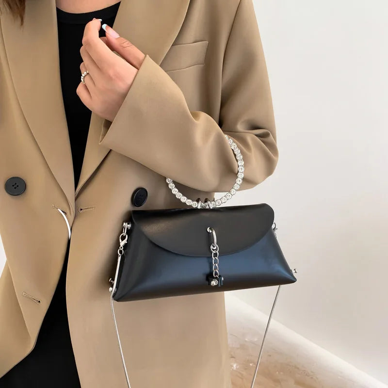 Mini Leather Crossbody Messenger Bag for Women