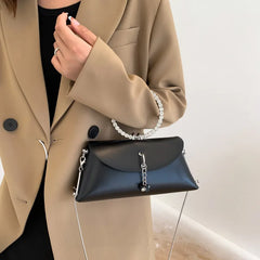 Mini Leather Crossbody Messenger Bag for Women