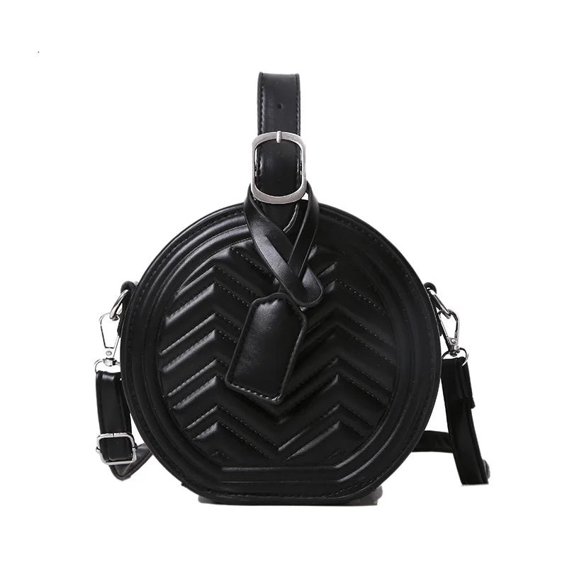 Women Handbag Round Crossbody Shoulder Bags Classic Leather Clutch