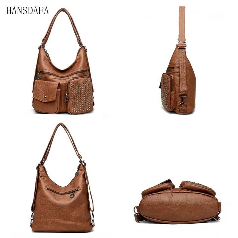 Women Handbag Solid Messenger Bag Large Capacity Casual Shoulder Bag