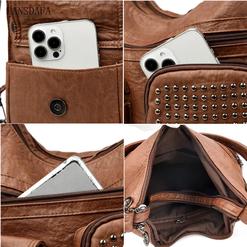Women Handbag Solid Messenger Bag Large Capacity Casual Shoulder Bag