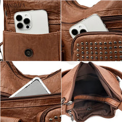 Women Handbag Solid Messenger Bag Large Capacity Casual Shoulder Bag