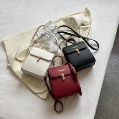 Square Leather Shoulder Bag Crossbody Clutch Casual Messenger
