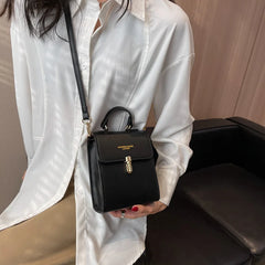 Square Leather Shoulder Bag Crossbody Clutch Casual Messenger