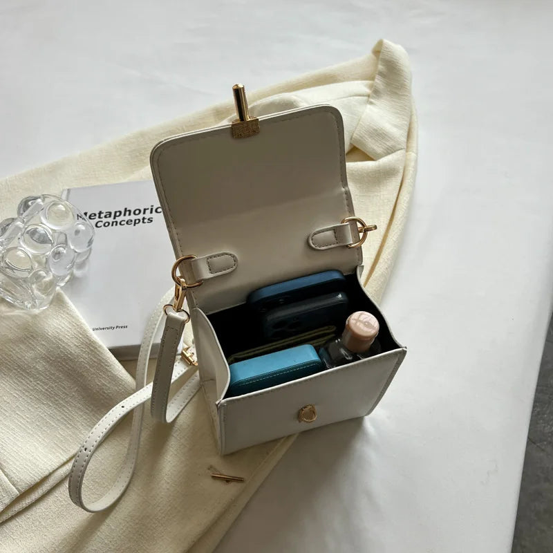Square Leather Shoulder Bag Crossbody Clutch Casual Messenger