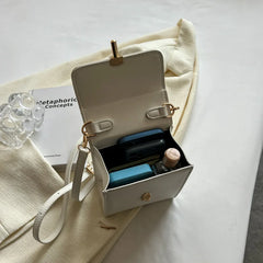 Square Leather Shoulder Bag Crossbody Clutch Casual Messenger