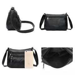 Brown PU Leather Women's Crossbody Bag with Pockets