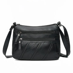 Brown PU Leather Women's Crossbody Bag with Pockets