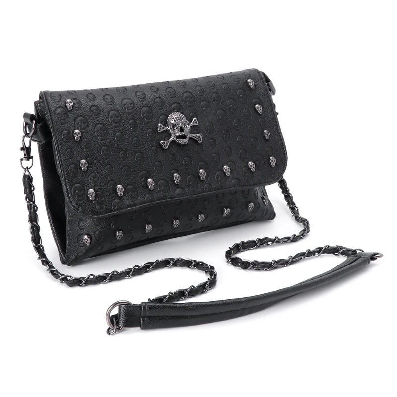 Rivet Skull Gothic Crossbody Shoulder Bag