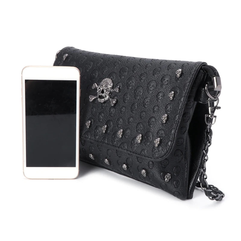 Rivet Skull Gothic Crossbody Shoulder Bag