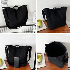 Canvas Shoulder Bag Large Tote Unisex School Bag