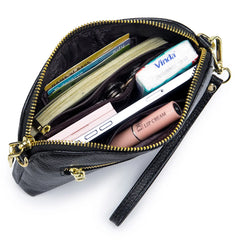 Cowhide Leather Crossbody Bag Large Capacity Shoulder Phone Purse