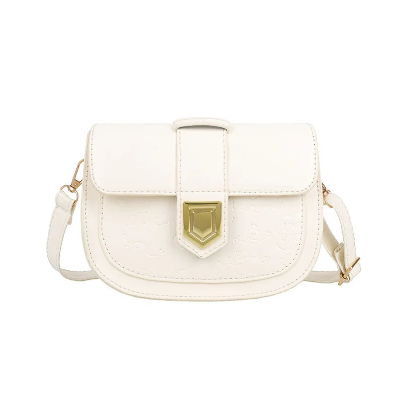 Small PU Leather Crossbody Bag Solid Color Lady Travel Bag