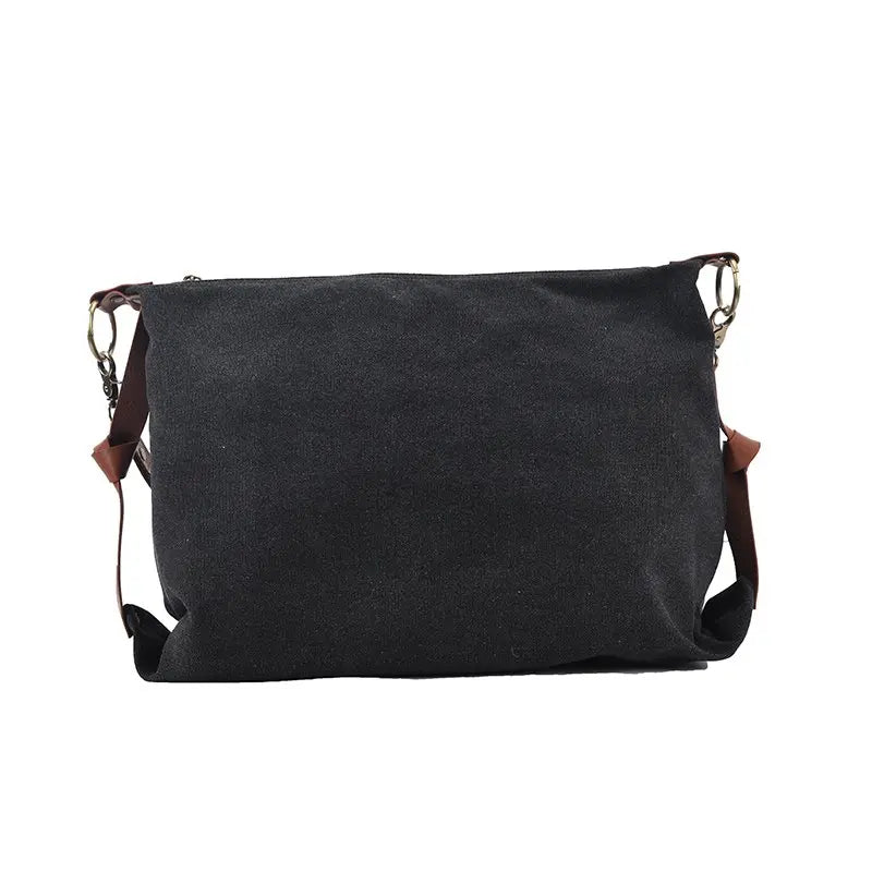 Retro Canvas Tote Shoulder Bags Women Crossbody Bags Large Solid Bags
