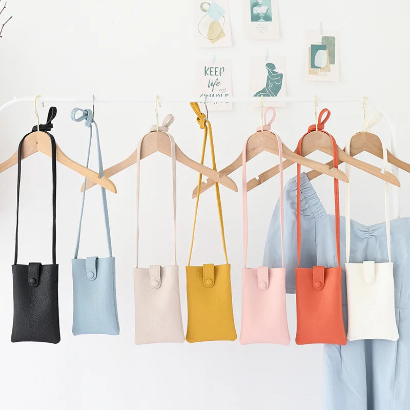 Women Pu Leather Shoulder Bag Slim Crossbody Phone Purse Dropshiping