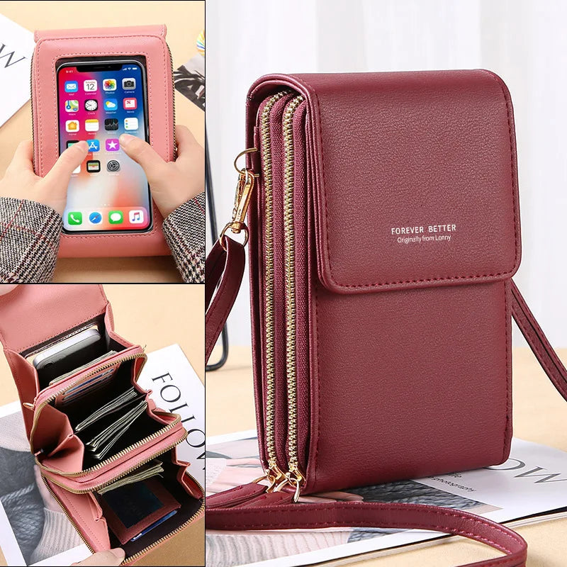 Women Handbags Touch Screen Mobile Phone Bags Female Crossbody Purse