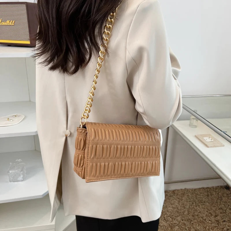 Green Pink Crossbody Bag PU Leather Shoulder Clutches