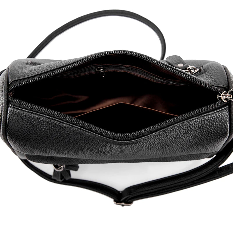 High Capacity Shoulder Bag Handbag Cowhide Leather Women Messenger Bags
