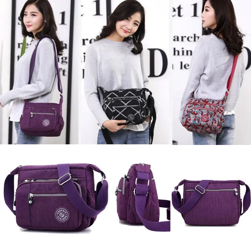 Women High Messenger Bag Waterproof Cloth Bag Shoulder Bag