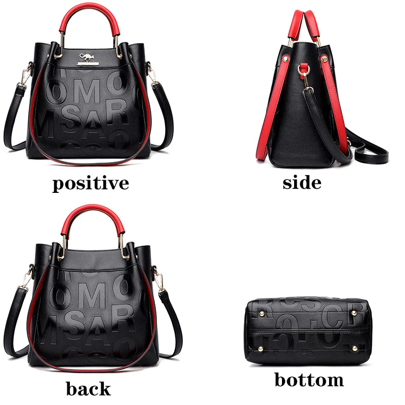 High PU Leather Shoulder Bag Crossbody Retro Solid for Women