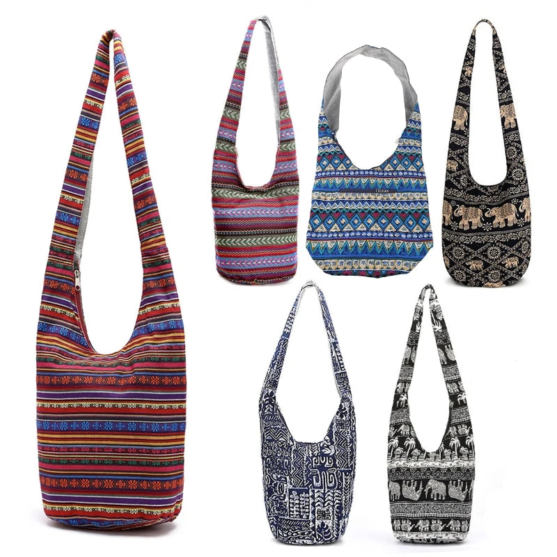 Hippie Shoulder Bag Fringe Large Purse Ethnic Tote Handbag
