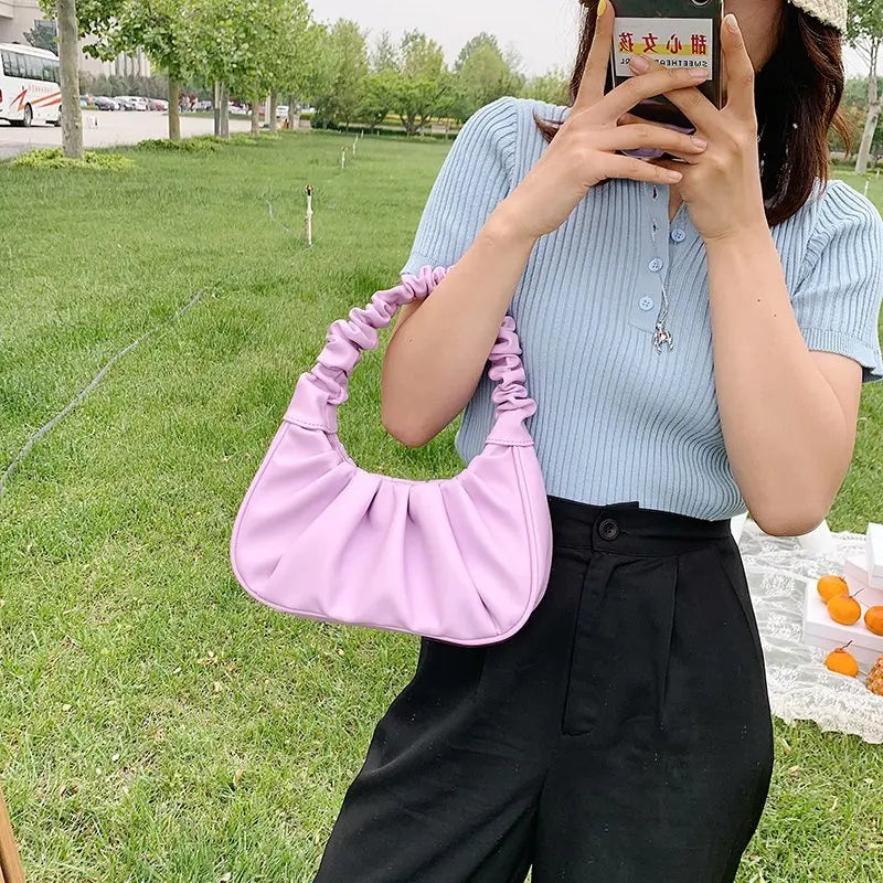 Pleated Handbag and Purse Women Hobo Bag