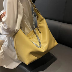 Women Hobo Shoulder Crossbody Bag PU Leather Chain Messenger