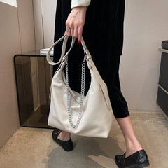 Women Hobo Shoulder Crossbody Bag PU Leather Chain Messenger