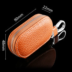 Leather Keychain Holder Car Key Wallet Zipper Key Case Bag