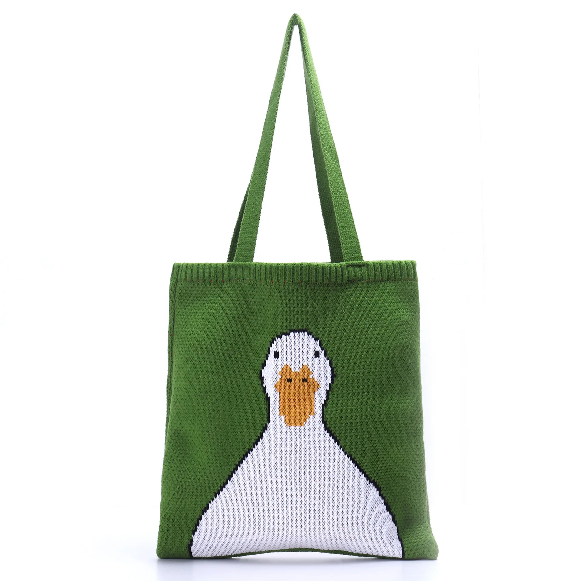 Women Knitting Shoulder Bags Duck Ladies Cartoons Handbag Casual Tote