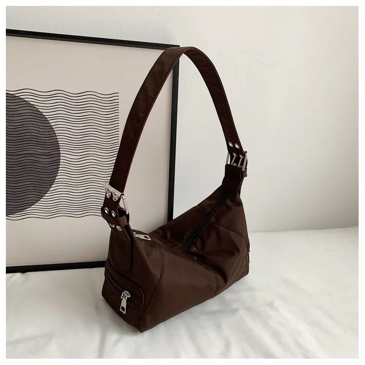 Women Nylon Dumpling Underarm Mobile Phone Bag